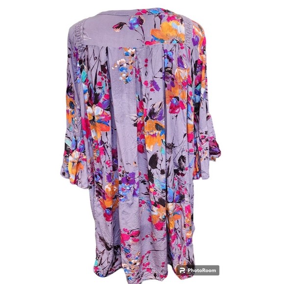 Umgee Watercolor Oversized Top Size Large Hippie Boho - Picture 5 of 7